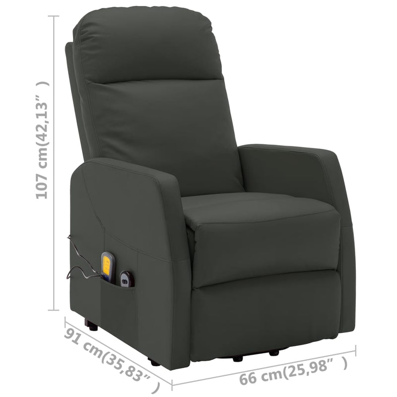 Stand up Massage Chair Anthracite Faux Leather