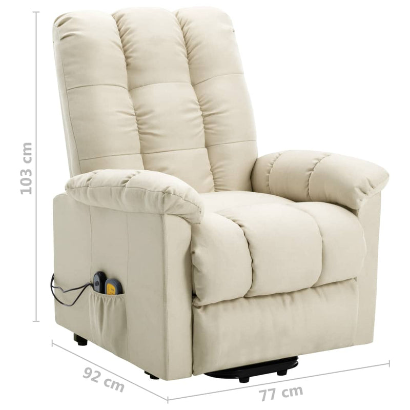 Stand up Massage Chair Cream Fabric