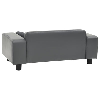 Dog Sofa Grey 81x43x31 cm Plush and Faux Leather