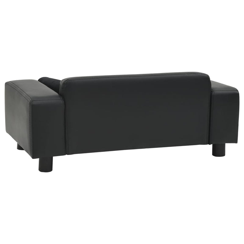 Dog Sofa Black 81x43x31 cm Plush and Faux Leather