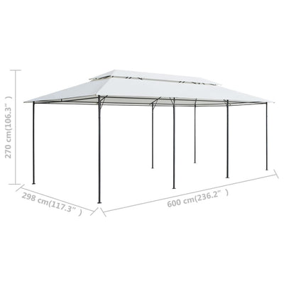 Gazebo 600x298x270 cm White 180g/m²