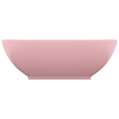 Luxury Basin Oval-shaped Matt Pink 40x33 cm Ceramic