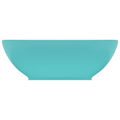 Luxury Basin Oval-shaped Matt Light Green 40x33 cm Ceramic