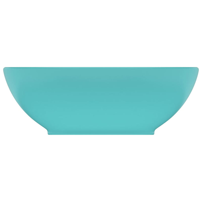 Luxury Basin Oval-shaped Matt Light Green 40x33 cm Ceramic