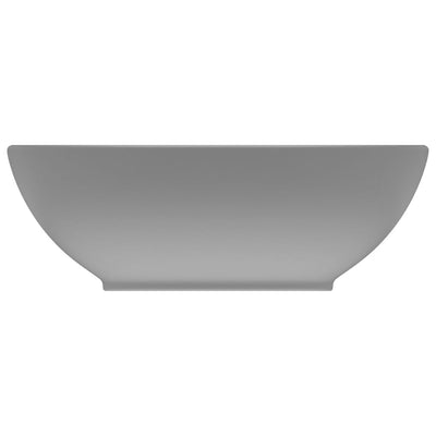 Luxury Basin Oval-shaped Matt Light Grey 40x33 cm Ceramic