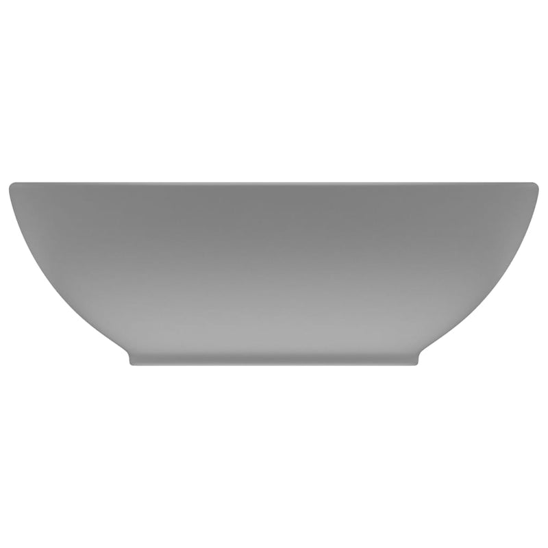 Luxury Basin Oval-shaped Matt Light Grey 40x33 cm Ceramic