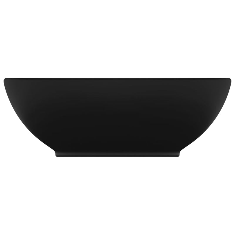 Luxury Basin Oval-shaped Matt Black 40x33 cm Ceramic