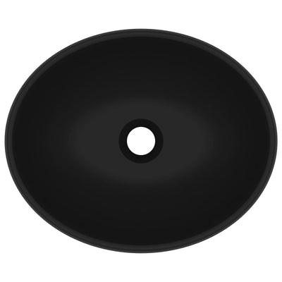 Luxury Basin Oval-shaped Matt Black 40x33 cm Ceramic