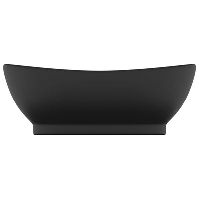 Luxury Basin Overflow Oval Matt Black 58.5x39 cm Ceramic