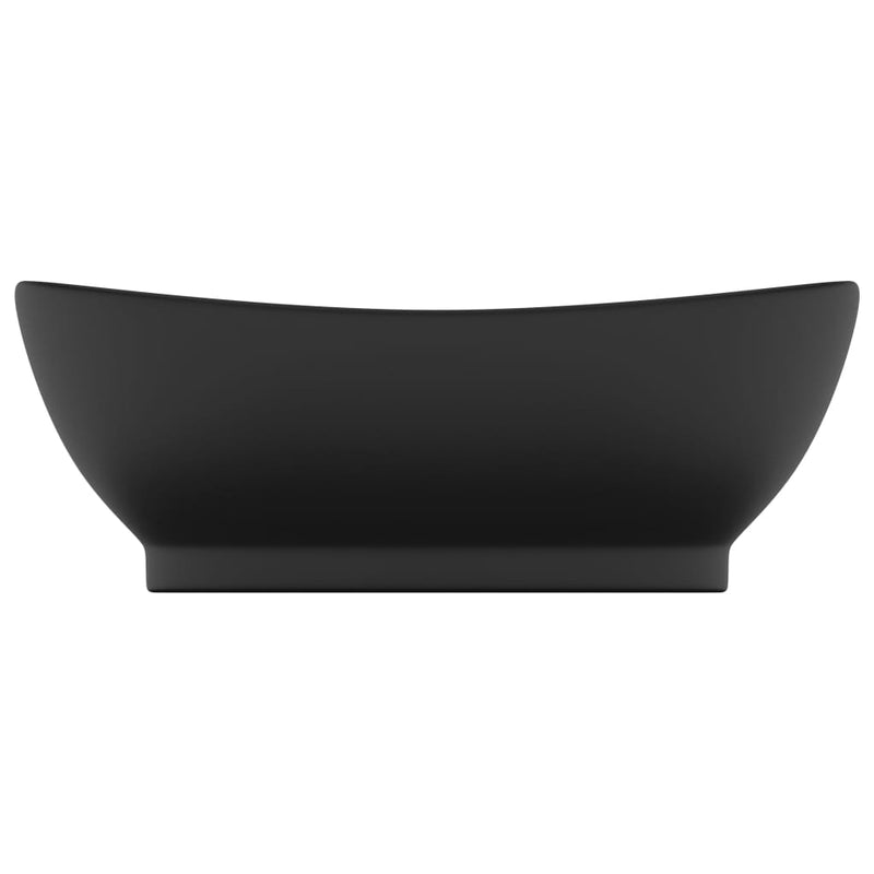 Luxury Basin Overflow Oval Matt Black 58.5x39 cm Ceramic