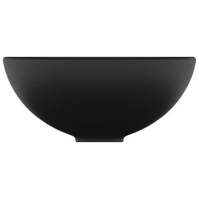 Luxury Bathroom Basin Round Matt Black 32.5x14 cm Ceramic