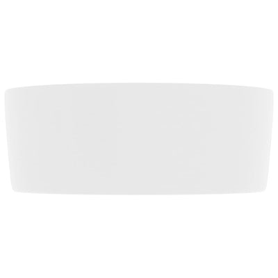 Luxury Wash Basin Round Matt White 40x15 cm Ceramic