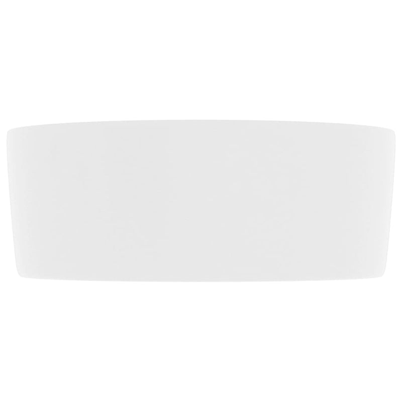 Luxury Wash Basin Round Matt White 40x15 cm Ceramic