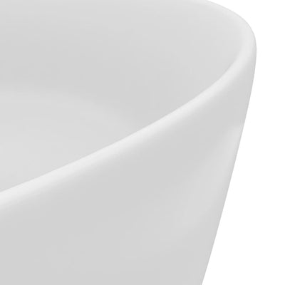 Luxury Wash Basin Round Matt White 40x15 cm Ceramic