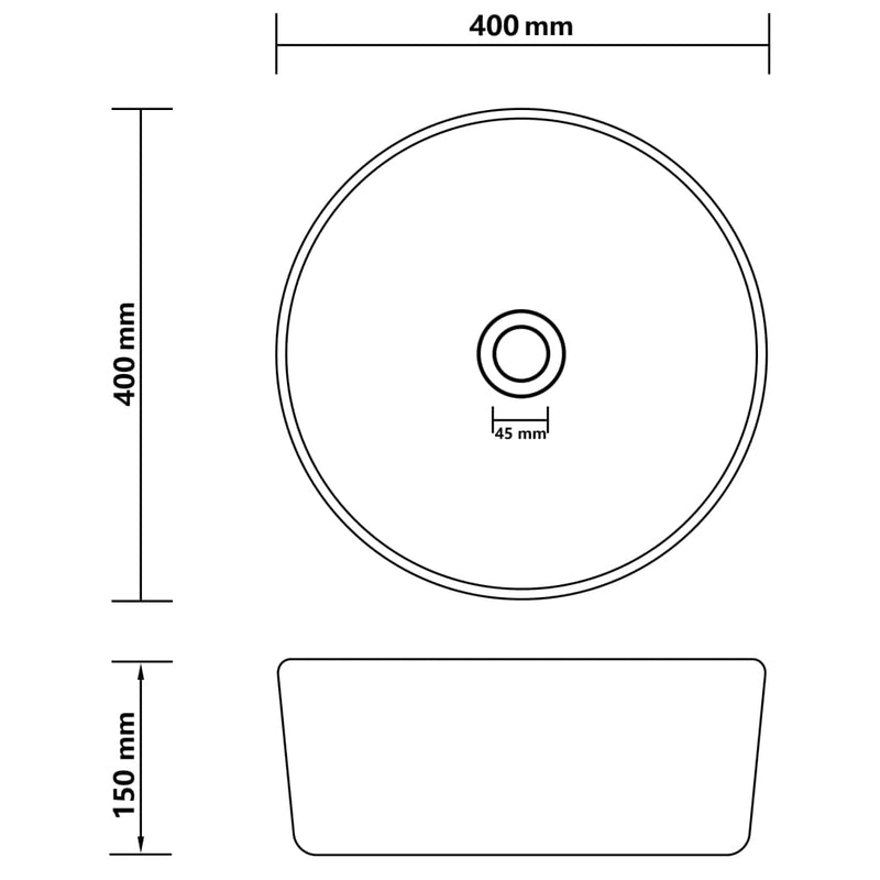 Luxury Wash Basin Round Matt White 40x15 cm Ceramic