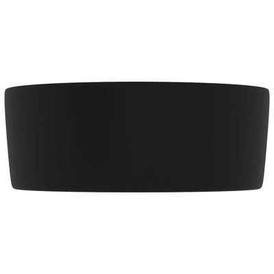 Luxury Wash Basin Round Matt Black 40x15 cm Ceramic