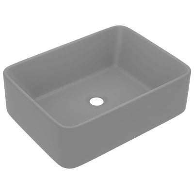 Luxury Wash Basin Matt Light Grey 41x30x12 cm Ceramic