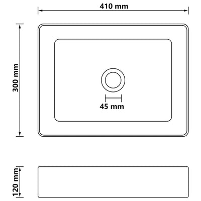 Luxury Wash Basin Matt Light Grey 41x30x12 cm Ceramic