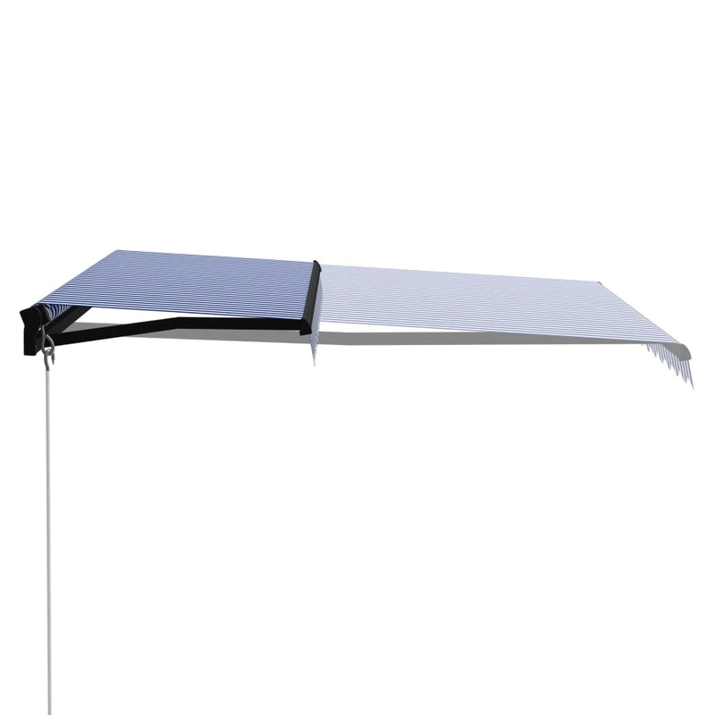 Manual Retractable Awning 300x250 cm Blue and White