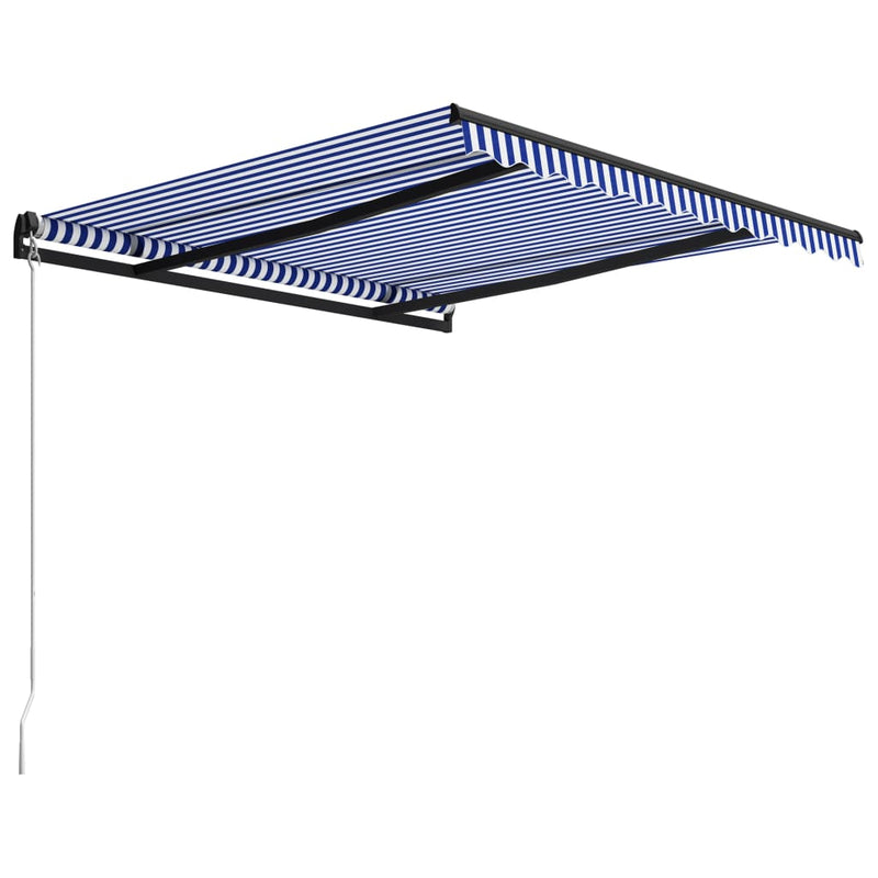 Manual Retractable Awning 300x250 cm Blue and White