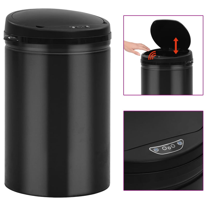 Automatic Sensor Dustbin 30 L Carbon Steel Black