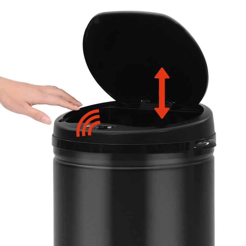 Automatic Sensor Dustbin 30 L Carbon Steel Black