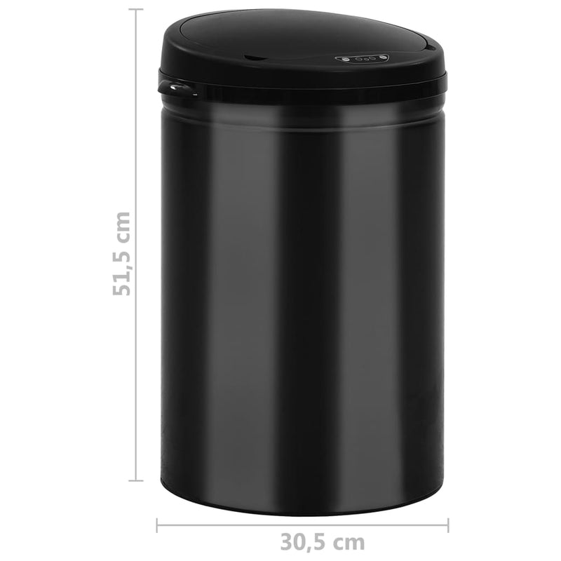 Automatic Sensor Dustbin 30 L Carbon Steel Black