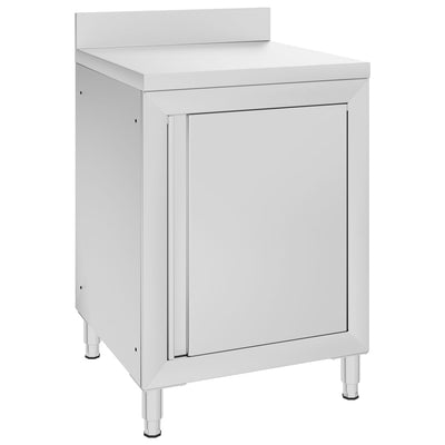 Commercial Work Table with Cabinet 60x60x96 cm Stainless Steel