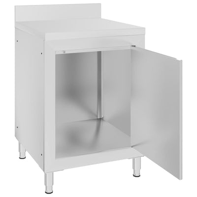 Commercial Work Table with Cabinet 60x60x96 cm Stainless Steel