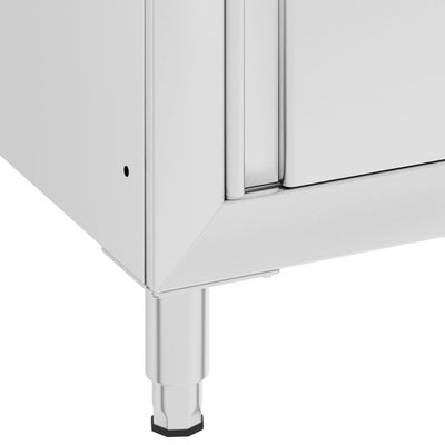 Commercial Work Table with Cabinet 60x60x96 cm Stainless Steel