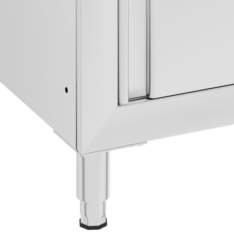 Commercial Work Table with Cabinet 60x60x96 cm Stainless Steel