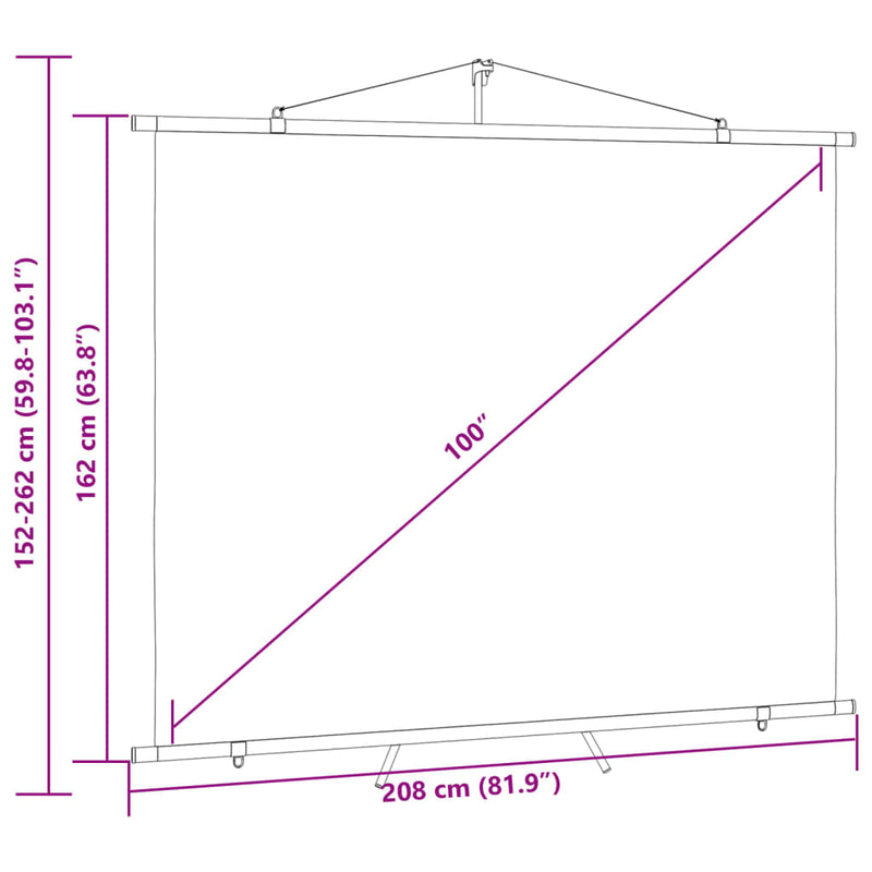 Projection Screen with Tripod 100" 4:3