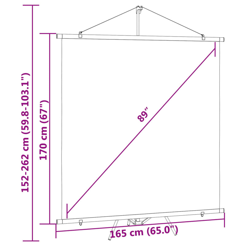 Projection Screen with Tripod 226.1 cm 1:1