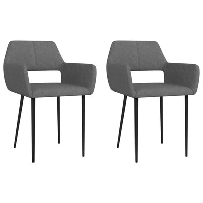 Dining Chairs 2 pcs Dark Grey Fabric