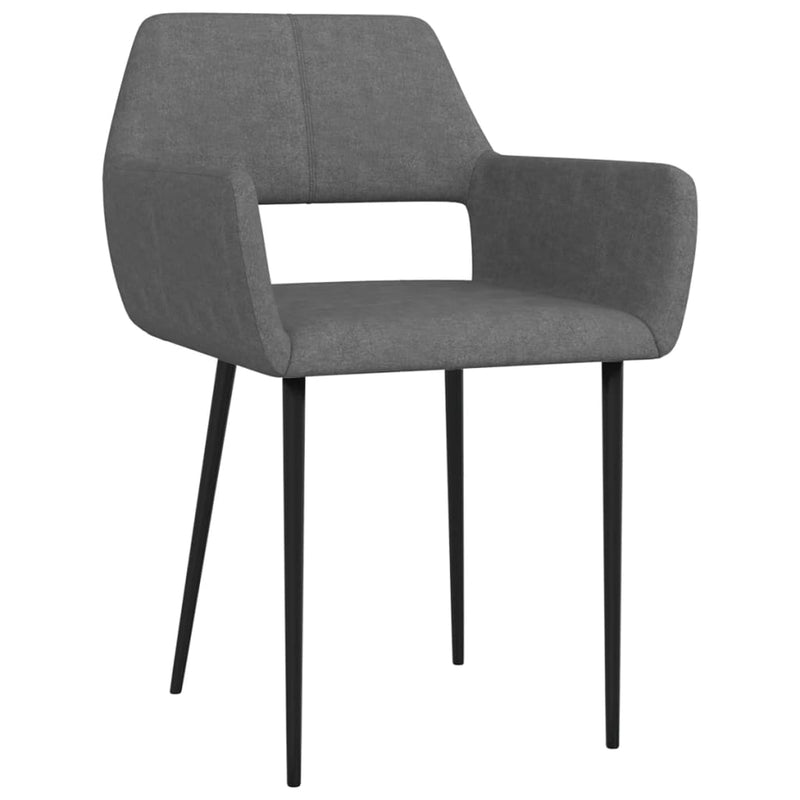 Dining Chairs 2 pcs Dark Grey Fabric