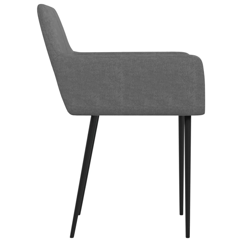 Dining Chairs 2 pcs Dark Grey Fabric