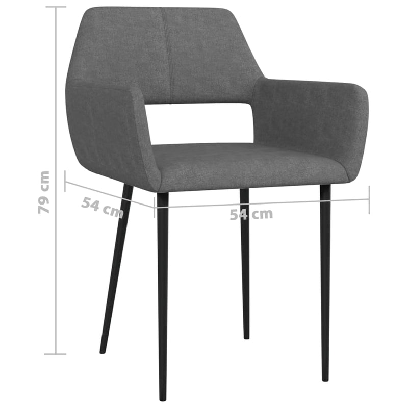 Dining Chairs 2 pcs Dark Grey Fabric