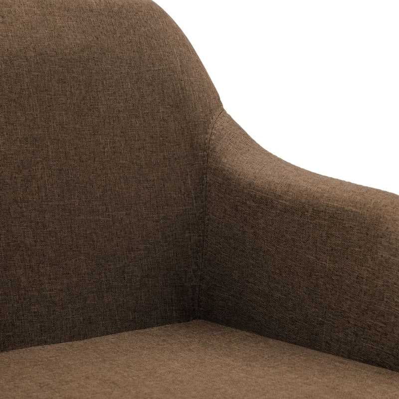 Swivel Dining Chair Brown Fabric