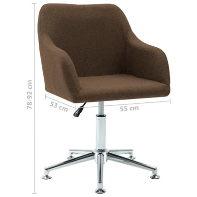 Swivel Dining Chair Brown Fabric