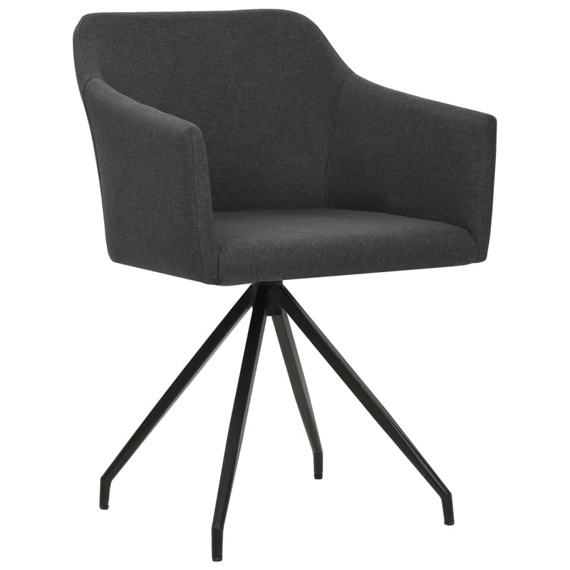 Swivel Dining Chairs 2 pcs Dark Grey Fabric