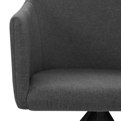 Swivel Dining Chairs 2 pcs Dark Grey Fabric