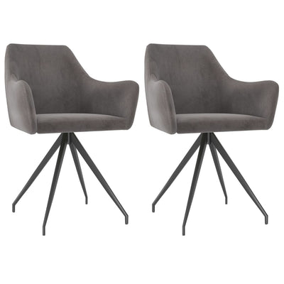 Dining Chairs 2 pcs Dark Grey Velvet