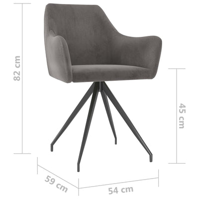 Dining Chairs 2 pcs Dark Grey Velvet