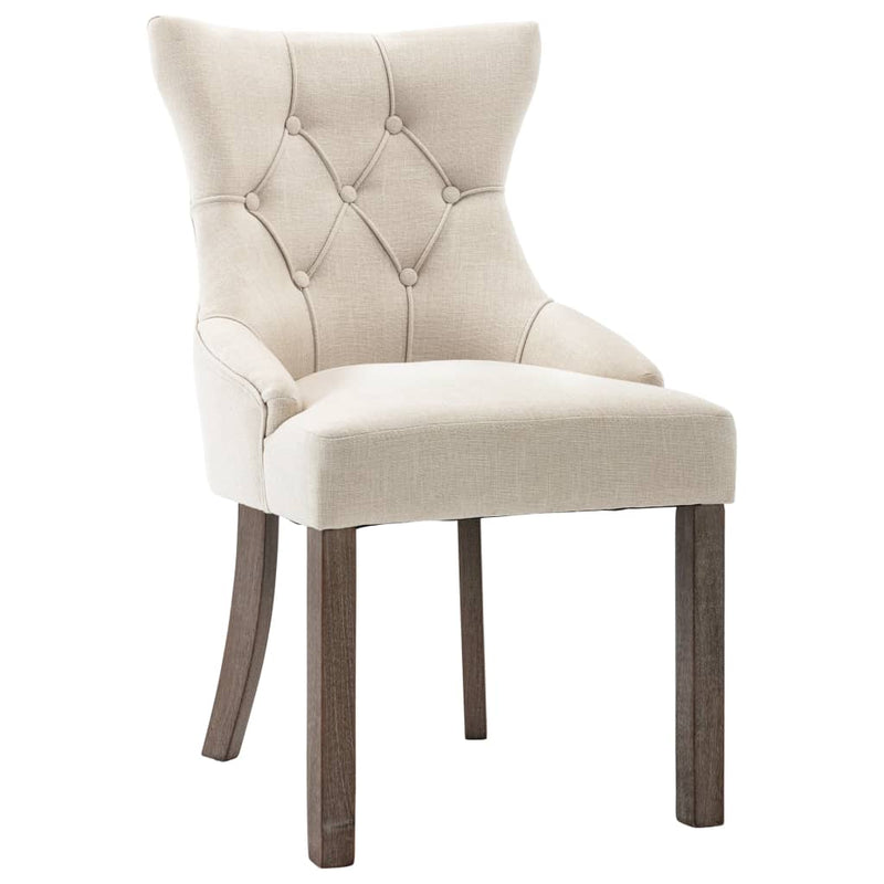 Dining Chairs 2 pcs Beige Fabric