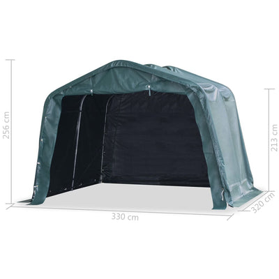 Removable Livestock Tent PVC 550 g/m² 3.3x3.2 m Dark Green