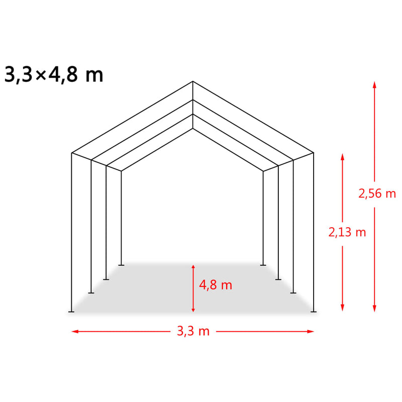 Removable Livestock Tent PVC 550 g/m² 3.3x4.8 m Dark Green