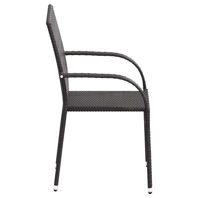 Stackable Outdoor Chairs 6 pcs Poly Rattan Brown