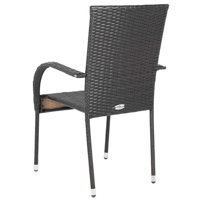 Stackable Outdoor Chairs 6 pcs Poly Rattan Brown