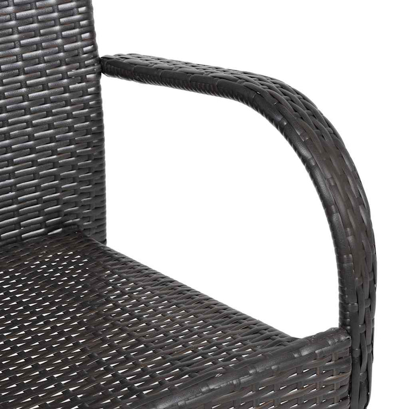Stackable Outdoor Chairs 6 pcs Poly Rattan Brown