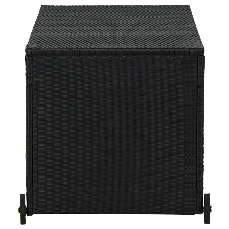 Garden Storage Box Black 120x65x61 cm Poly Rattan